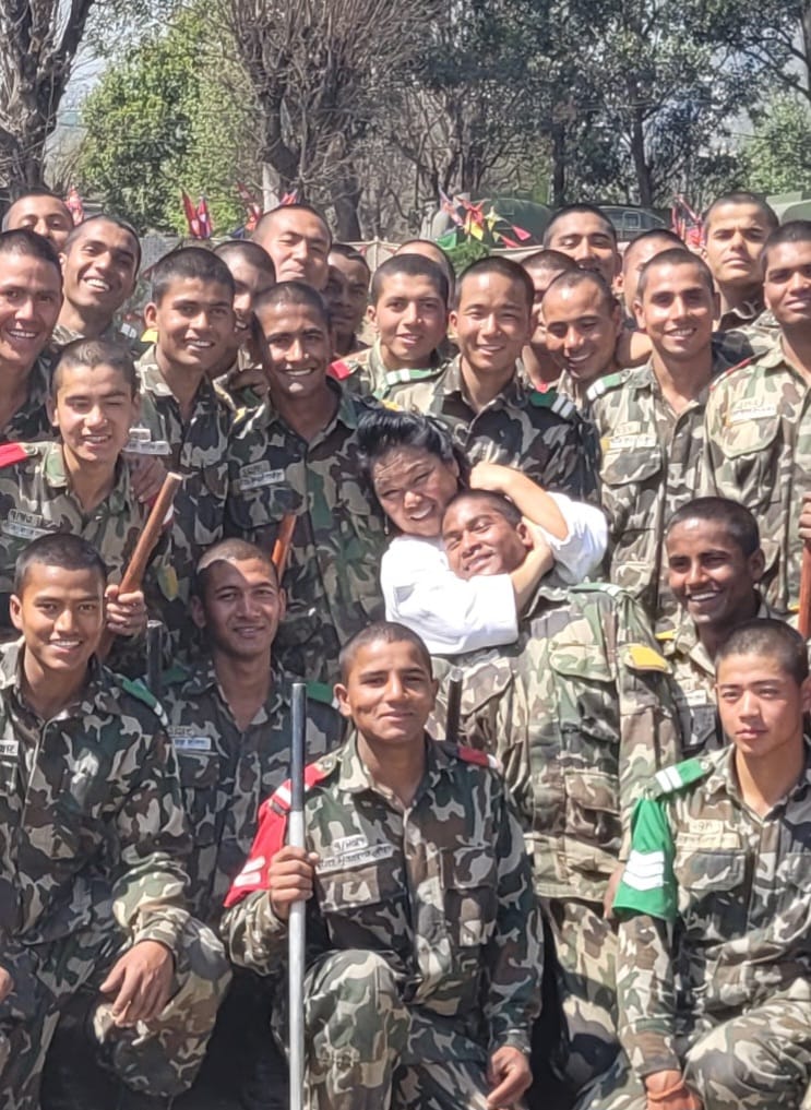Gaku Homma Sensei and Stephanie Yap Shihan training with the Nepal Army Rangers March 2023