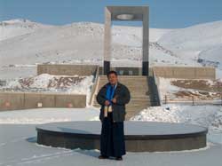 Homma Kancho at the Japanese prisoner of war memorial.