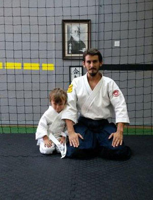 My son wearing his keiko gi for the first time