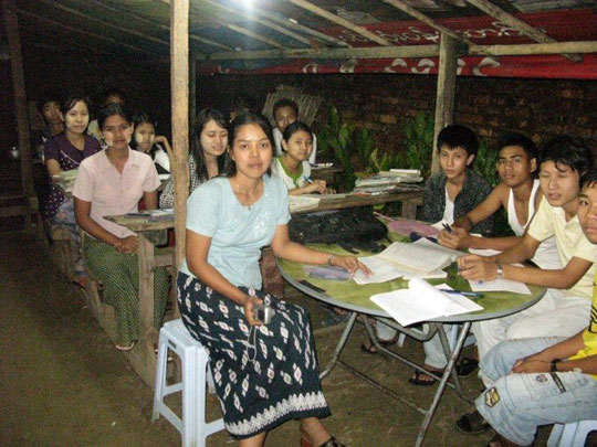 Students at Nilar’s family home class room.