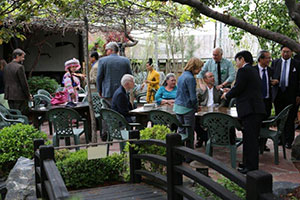 A Group Gathering in a Garden Place