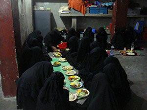 At the closing of Ramadan, the upper grade girls celebrate with a special meal.